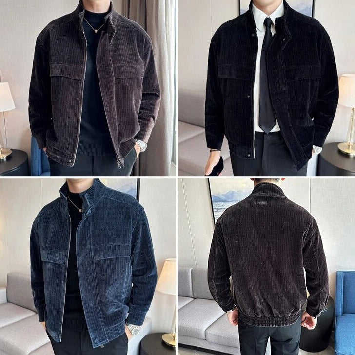 Men's casual elegant corduroy winter jacket in various colors, suitable for all seasons.