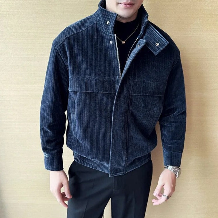 Men's casual corduroy winter jacket, elegant and breathable.