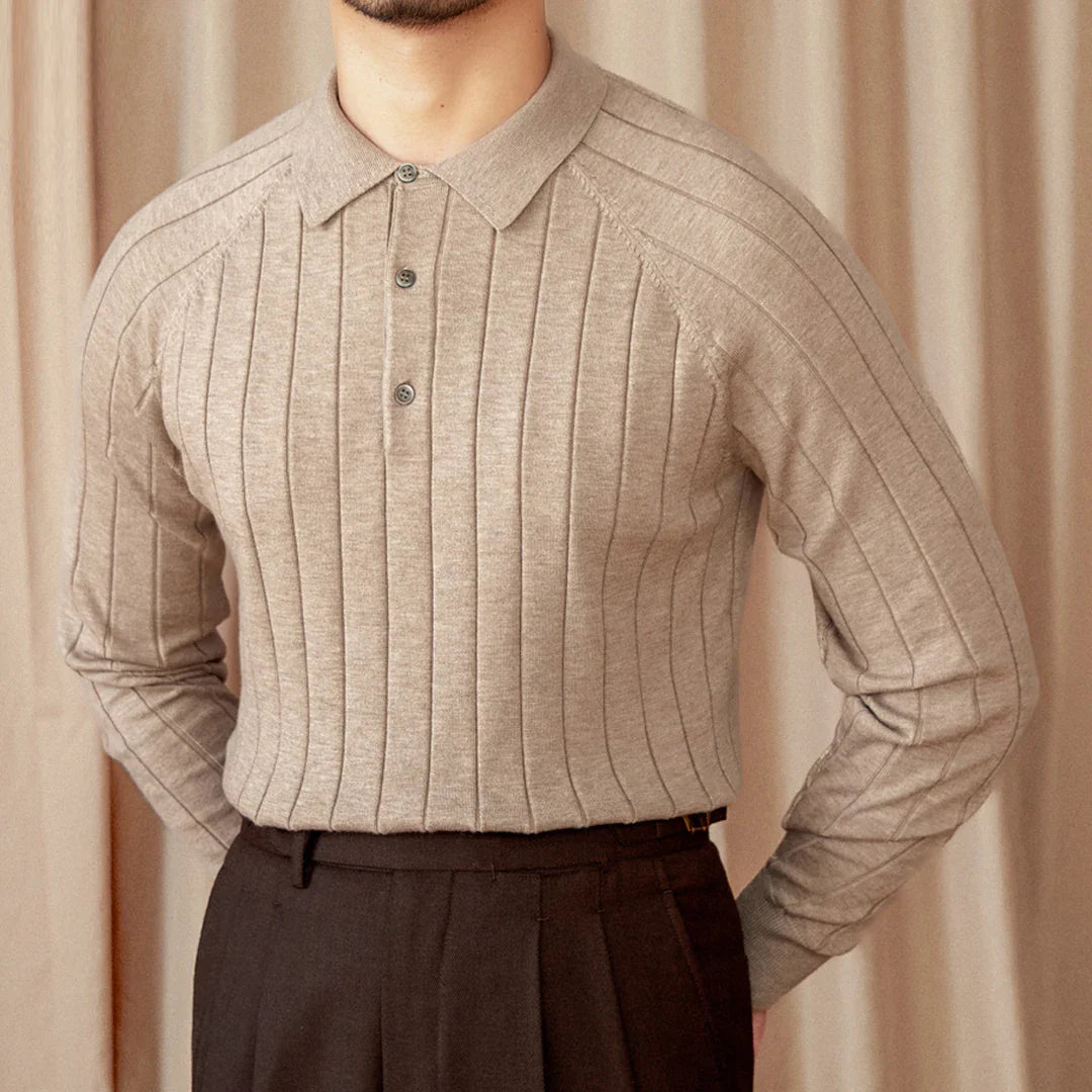 Men's Woolblend Sweater in Italian Old Money Style, Cozy and Stylish.