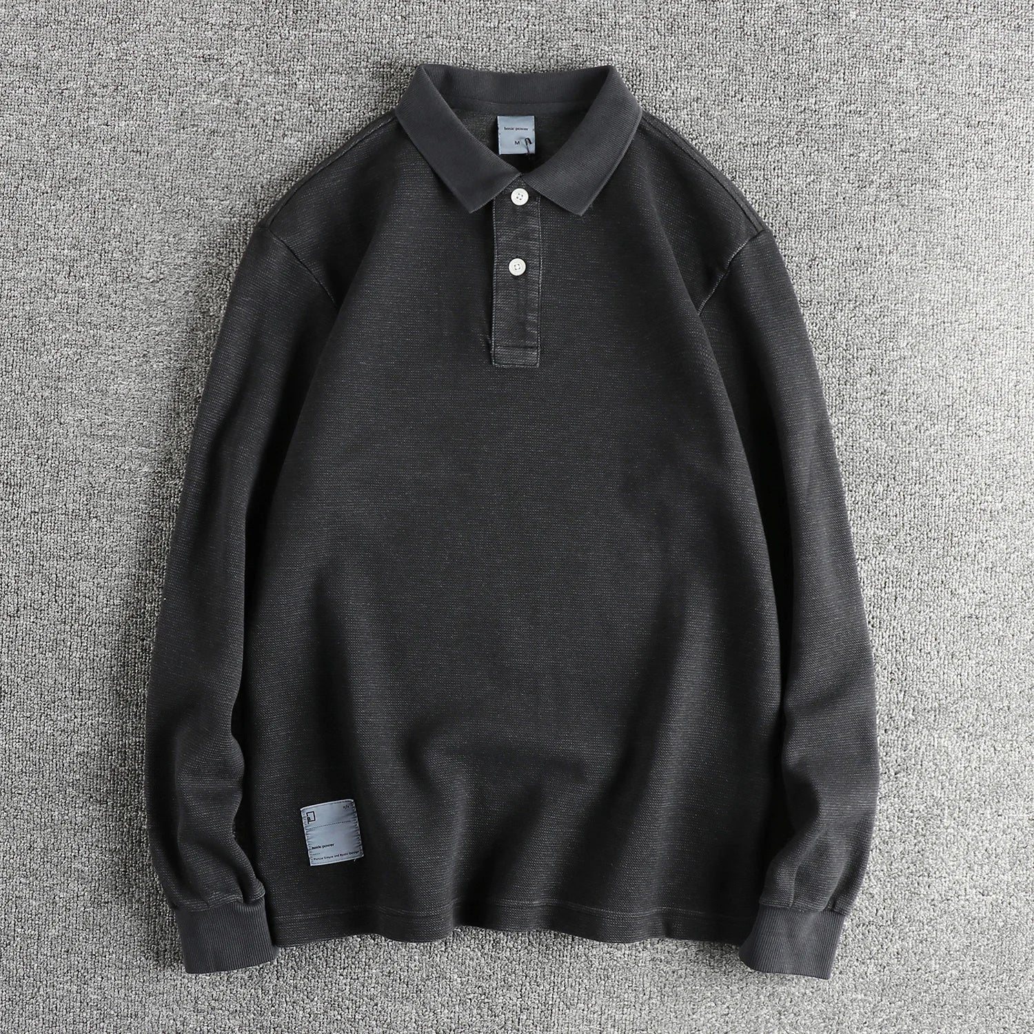 American retro polo long-sleeve t-shirt