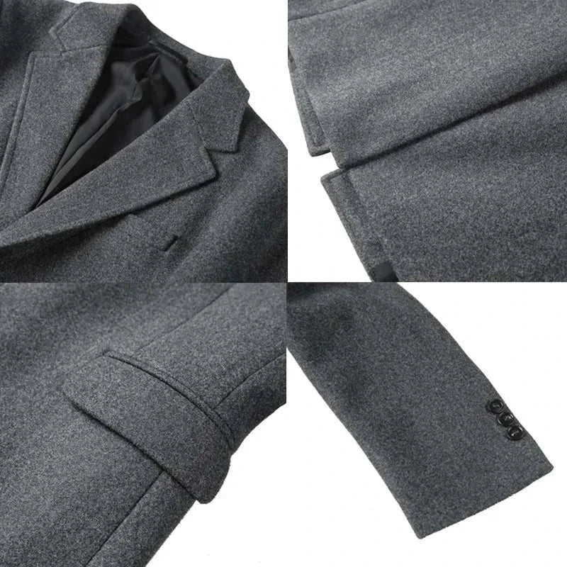 Elegant slim fit suit coat in high-quality polyester for autumn and winter.
