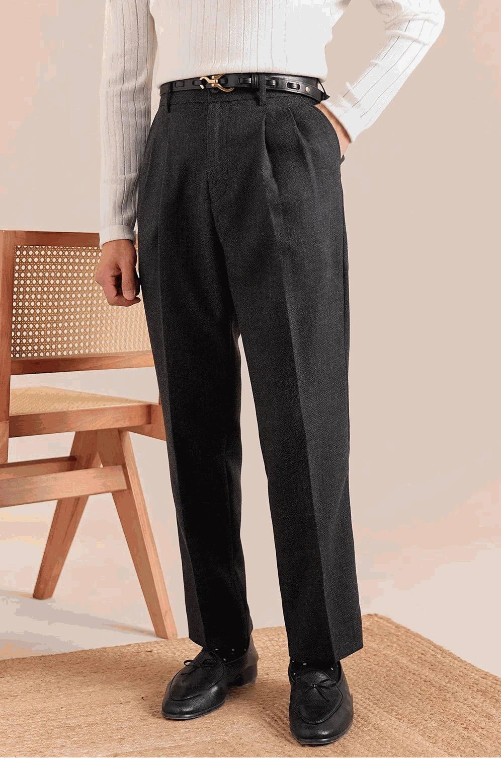 Antonios classic business pants in British tailored fit, smart casual style.
