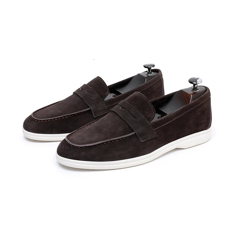 Genuine suede leather slip-on loafer
