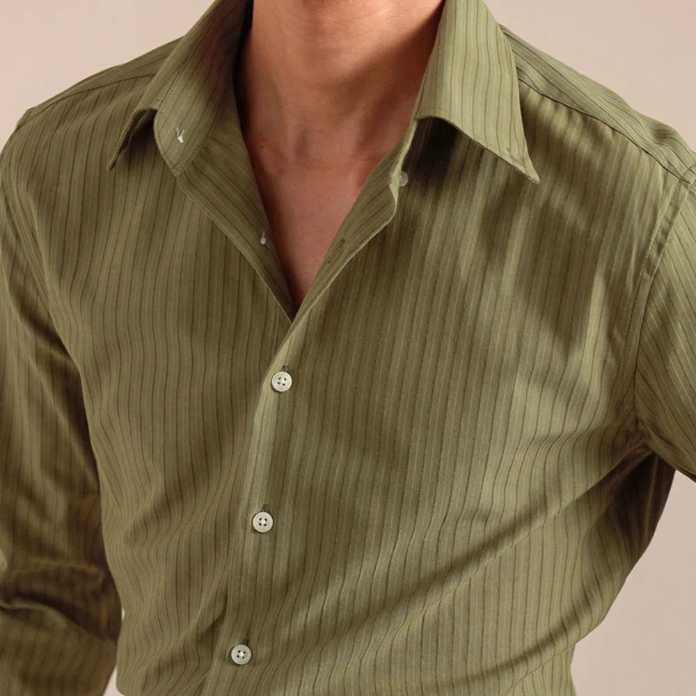 Striped cotton dress shirt