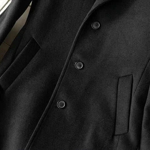 Men's single breasted trench coat, autumn/winter polyester, warm and stylish.