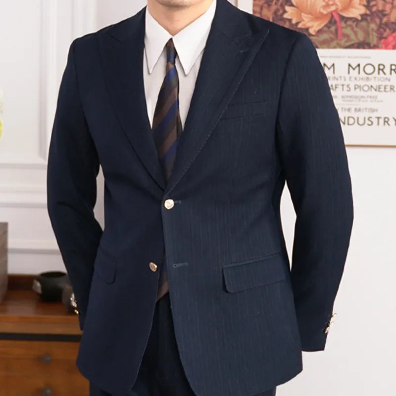 Business office Italian suit, high-quality polyester and viscose, stylish formal attire.