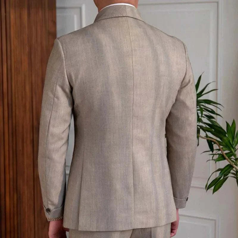 British wedding 2 pieces suit (pants + jacket) in polyester, back view.
