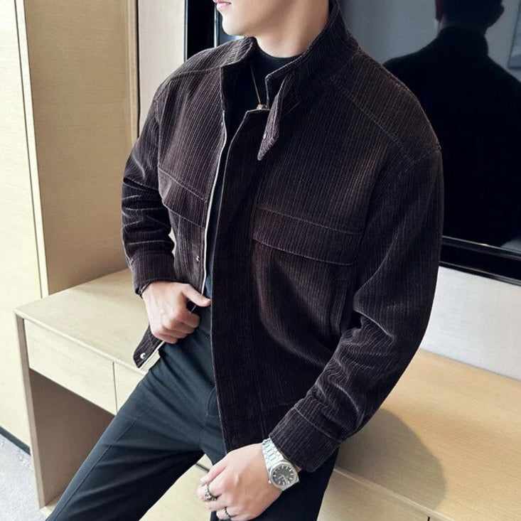 Men's corduroy winter jacket, casual and elegant style.