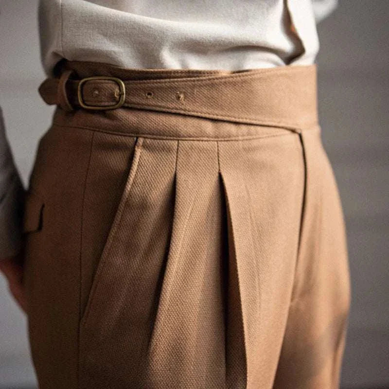 Office high-waist trousers in polyester with elegant style.