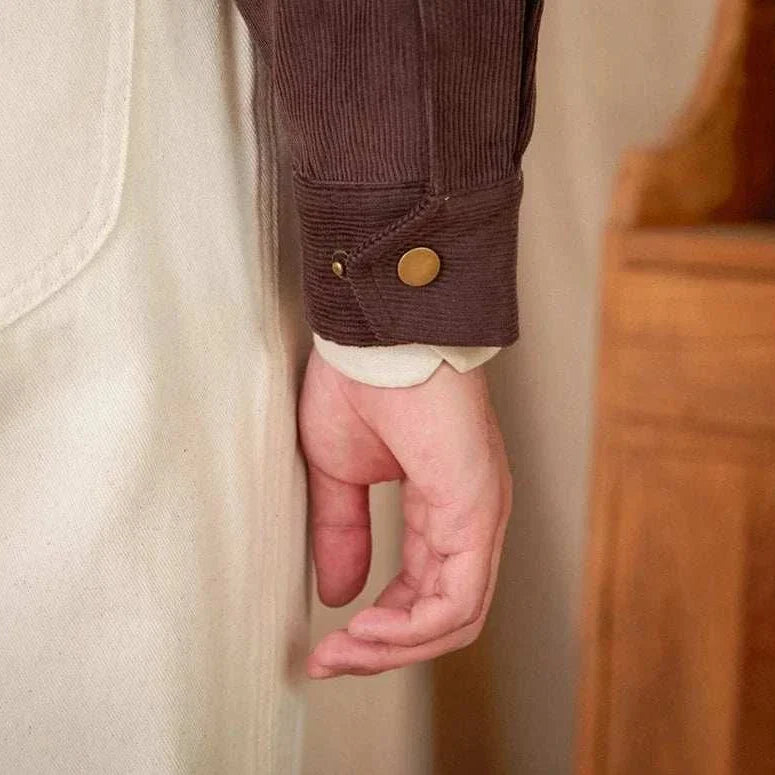 Close-up of cuff detail on a pure cotton bomber jacket sleeve.