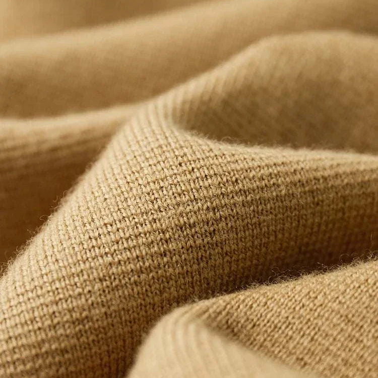 Antonios wool polo collar cardigan fabric detail in cozy cotton blend.