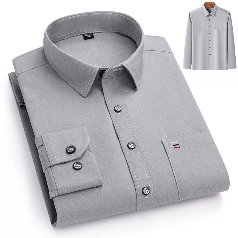 Luxury cotton shirt with single pocket