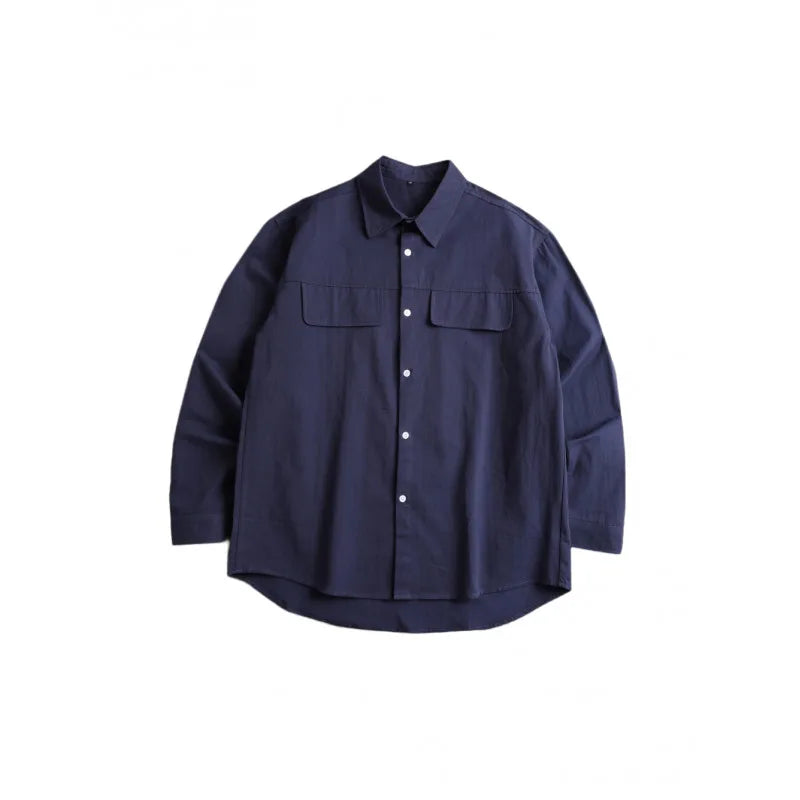 Paulo cotton long sleeve shirt with double pockets