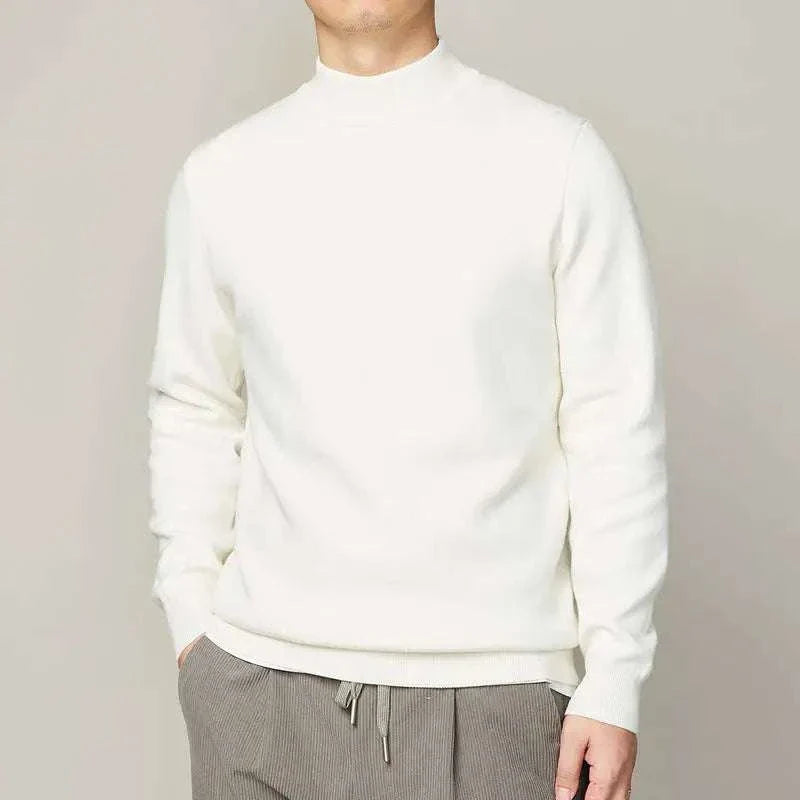 Men's winter half turtleneck sweater in soft wool, cozy and stylish.