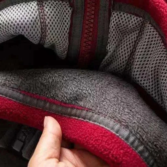 Close-up of Norway puffer jacket's cozy lining and fabric texture.