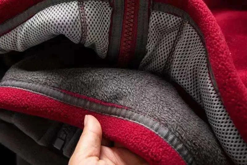 Close-up of Norway puffer jacket's cozy lining and fabric texture.