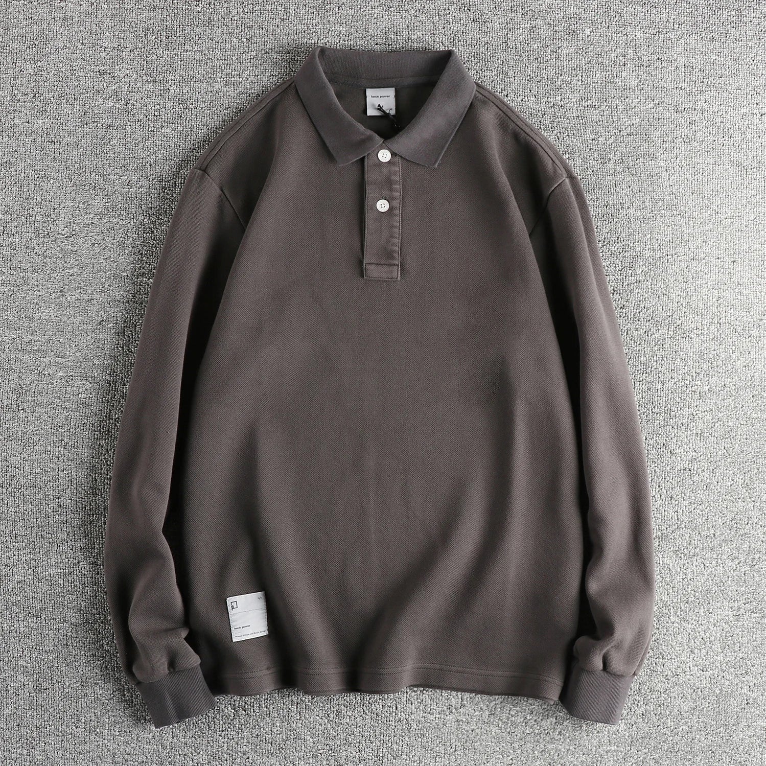 American retro polo long-sleeve t-shirt