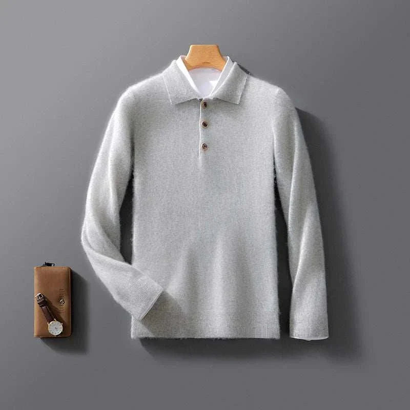 Cold season pure wool sweater for men, made from wool and cashmere blend, ideal for winter comfort and style.