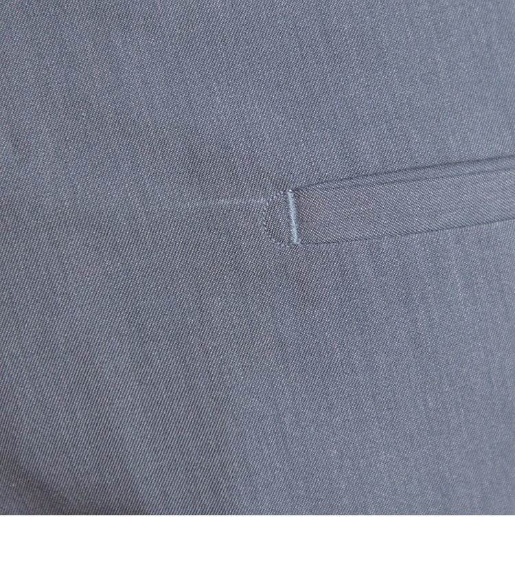 Close-up of fabric detail on High Waist Business Trousers in grey.
