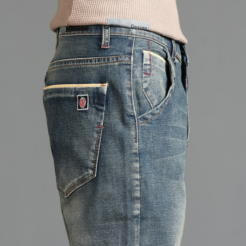 Side view of Vinny Vintage Jeans showcasing casual fit and denim material.