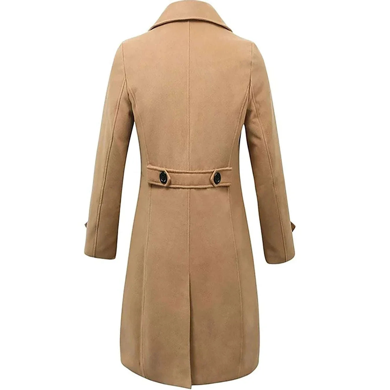 Casual British long coat for men, high-quality polyester, perfect for autumn and winter, adds sophistication to any outfit.