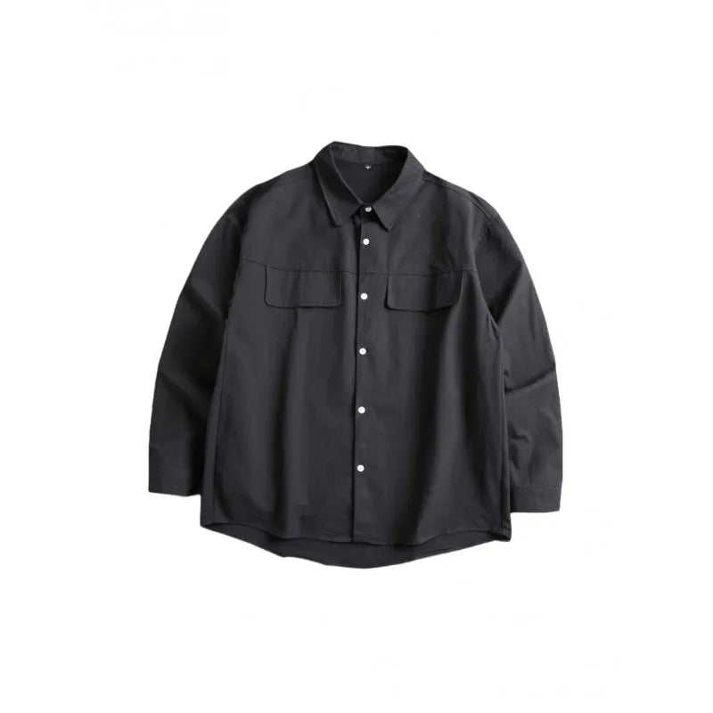 Paulo cotton long sleeve shirt with double pockets