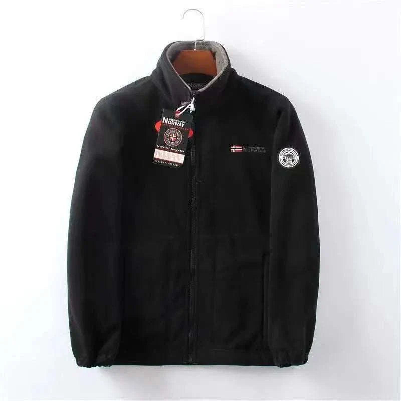 Men's Norway velvet jacket in black, casual style for all seasons.