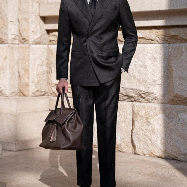 Antonios Double Breast Suit in black elegance, perfect for business and special events.