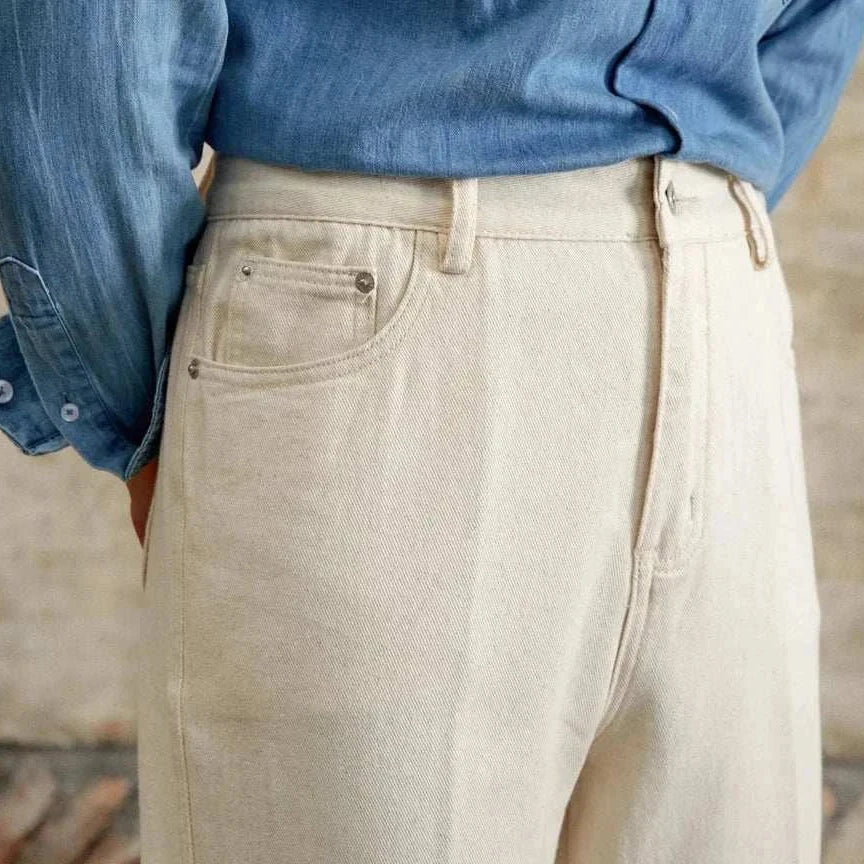 British pure cotton old money pants in luxurious polyester-cotton blend.