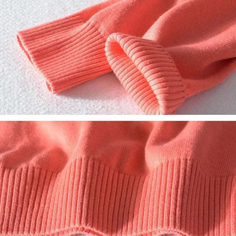 Autumn half zipper cotton sweater with ribbed cuffs and hem detailing