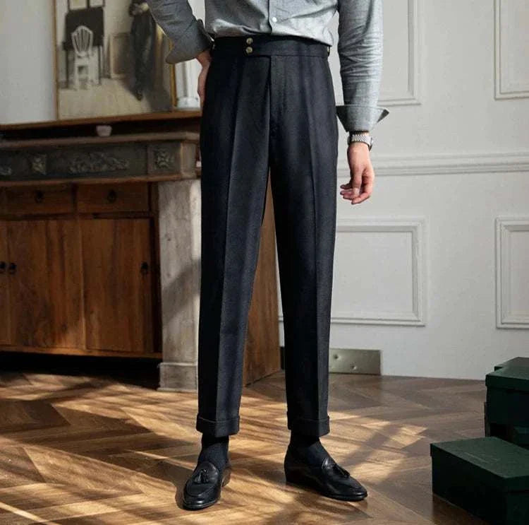 Autumn/Winter retro Italian trousers for men, casual and elegant style.