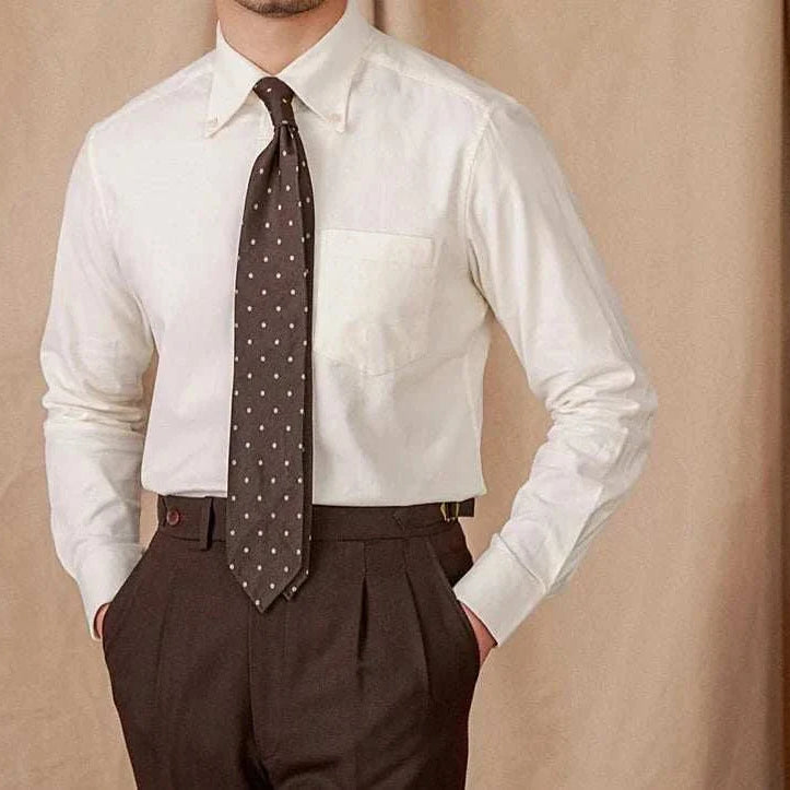 Autumn vintage corduroy shirt for men, elegant 100% cotton fashion.