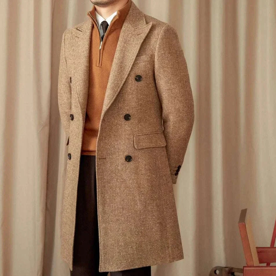 Old money wool premium coat for men, elegant high-quality winter fashion.