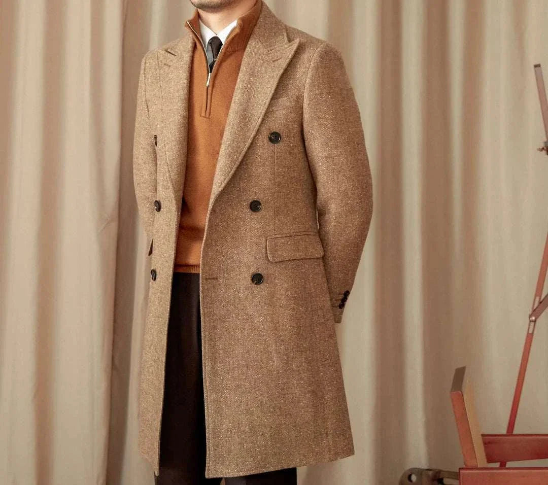 Old money wool premium coat for men, elegant high-quality winter fashion.