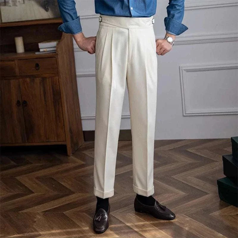 Office high-waist trousers in durable polyester for a stylish work look.