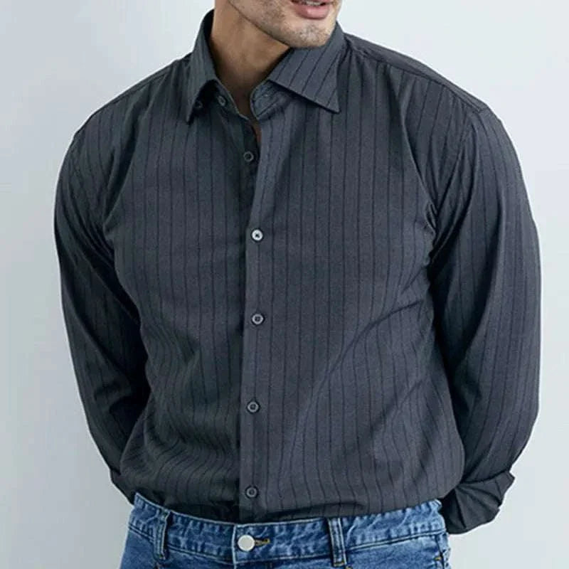 Italian design summer casual shirt in solid dark fabric, perfect for stylish summer wear.