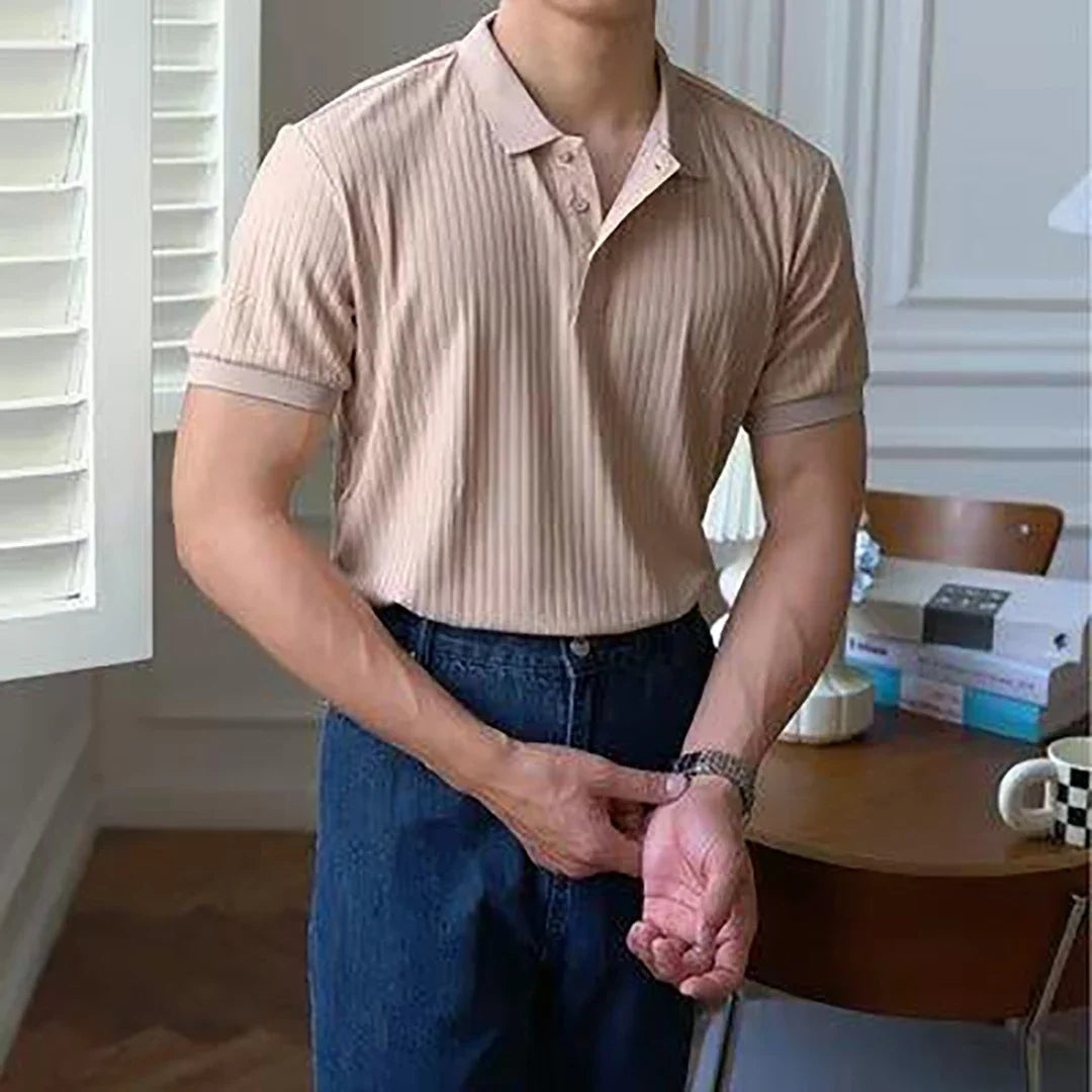 LUXELY vintage t-shirt for men with striped design, made of organic cotton, ideal for various styles.