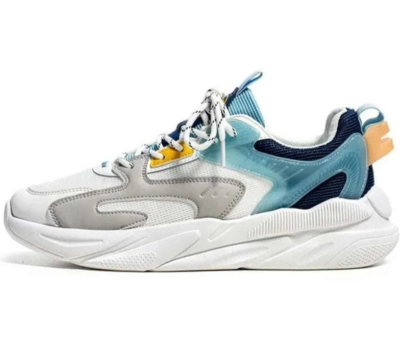 Lightweight comfort sneaker in white-blue, breathable and stylish for casual wear.