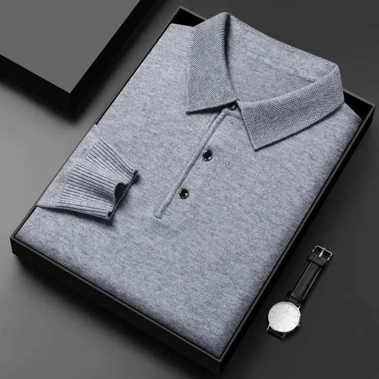 Antonios polo sweater with buttons for men, stylish and cozy.
