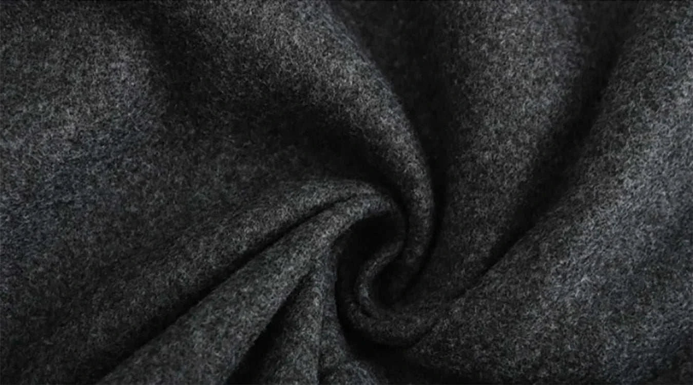 Cozy polyester fabric of casual British long coat, ideal for autumn and winter.