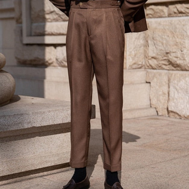 Brown Antonios Double Breast Suit for men, featuring a tailored fit and premium polyester material.