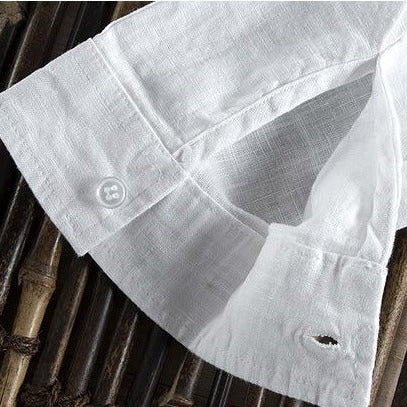 Detail of Antonios Long Sleeve Shirt Cotton with buttoned cuff and breathable linen-cotton fabric.