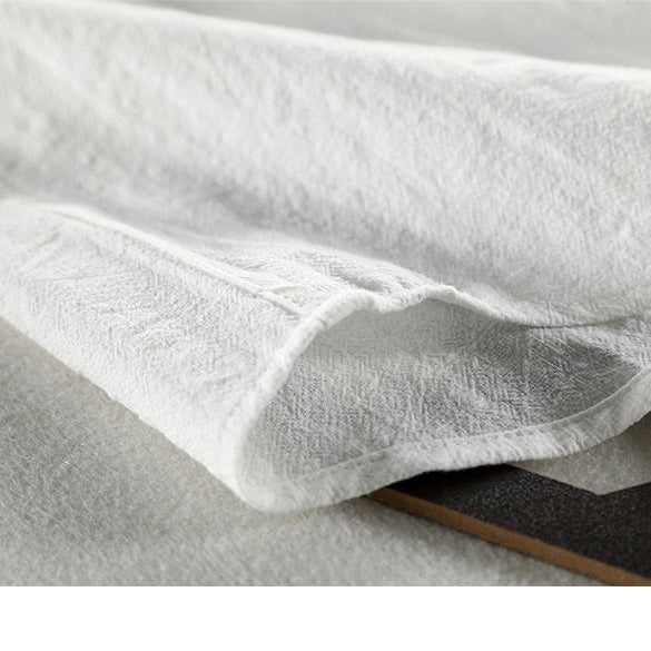 Maurice Solid Shirt, cotton and linen blend fabric detail.