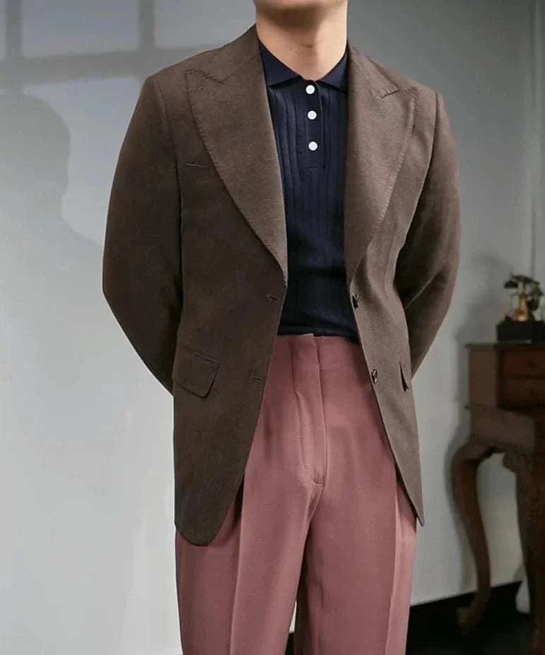 British polo collar t-shirt with smart casual design for office wear.