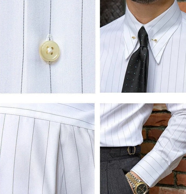 Antonios Business Camisa, smart casual long sleeve shirt with solid pattern, premium cotton blend.