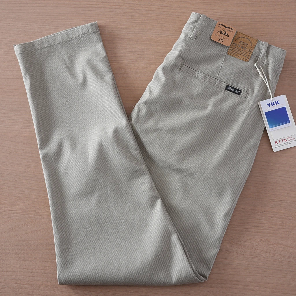 Retro linen elastic casual pants