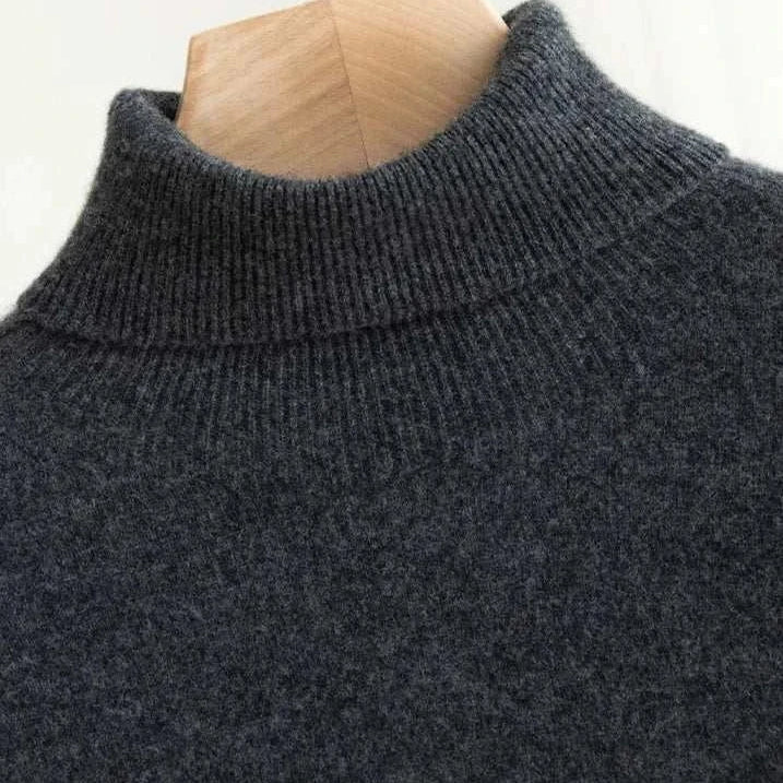 Business wool turtleneck sweater for men, autumn/winter wear.
