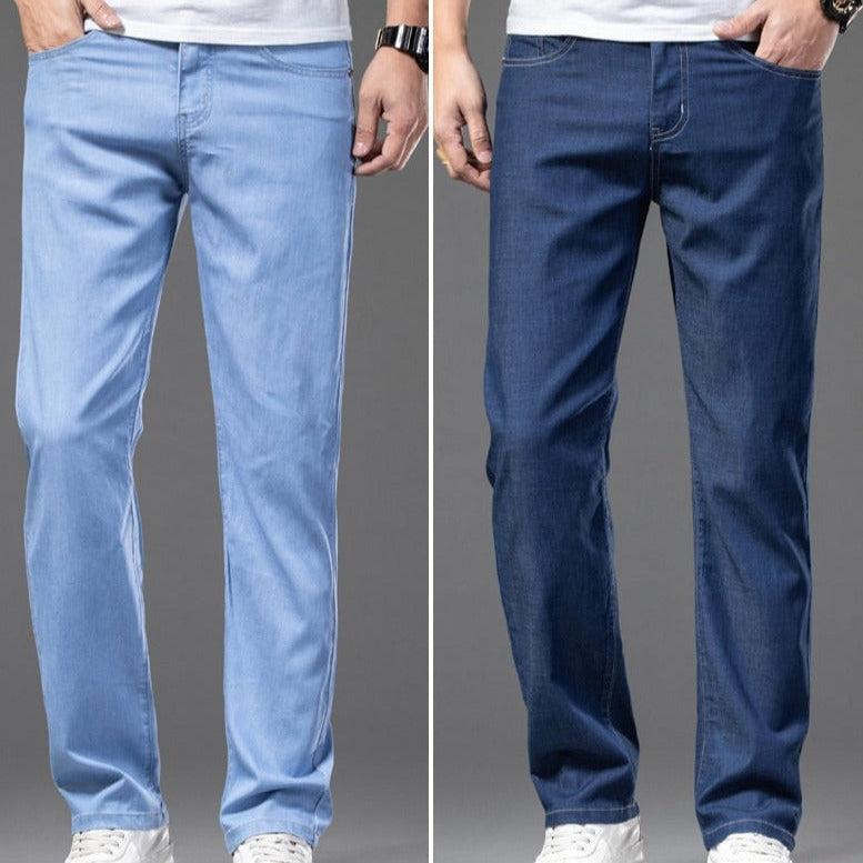 Vinny Jeans in light and dark blue, perfect for smart casual settings.