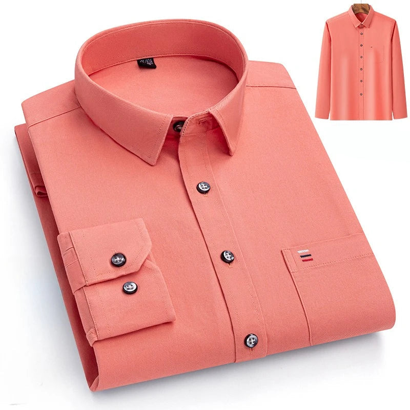 Luxury cotton shirt with single pocket