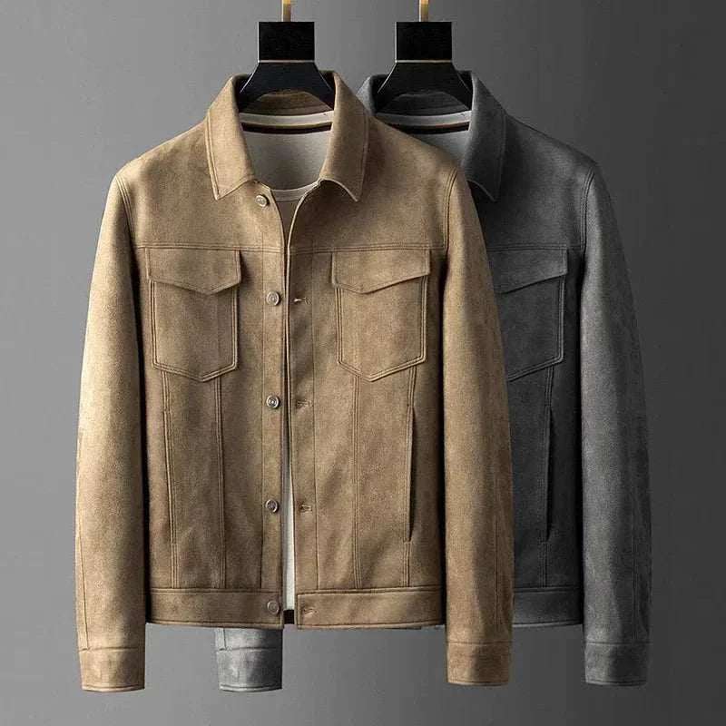 British business leather jackets in suede, stylish and professional.